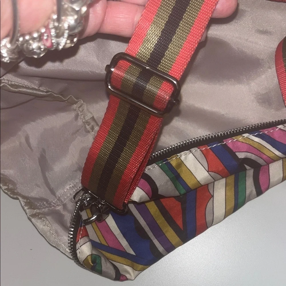 Kipling Bold Colorful Striped Women's large crossbody Bag